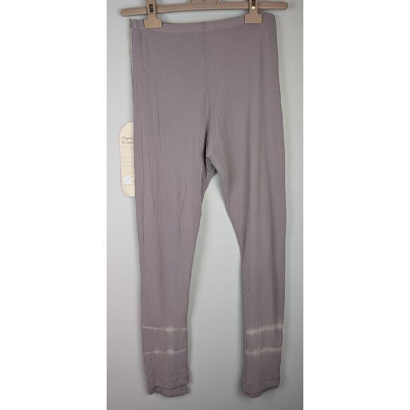 NWT Krista Larson Cropped Double Layer Tie Dyed Mesh Leggings Taupe O/S - Picture 9 of 10